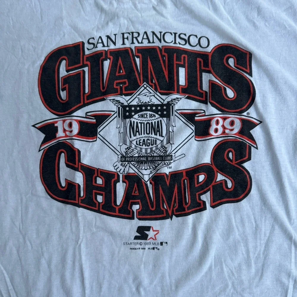 Vintage 80s San Francisco Giants NLCS Champs Tee Shirt Starter 1989 XL MLB